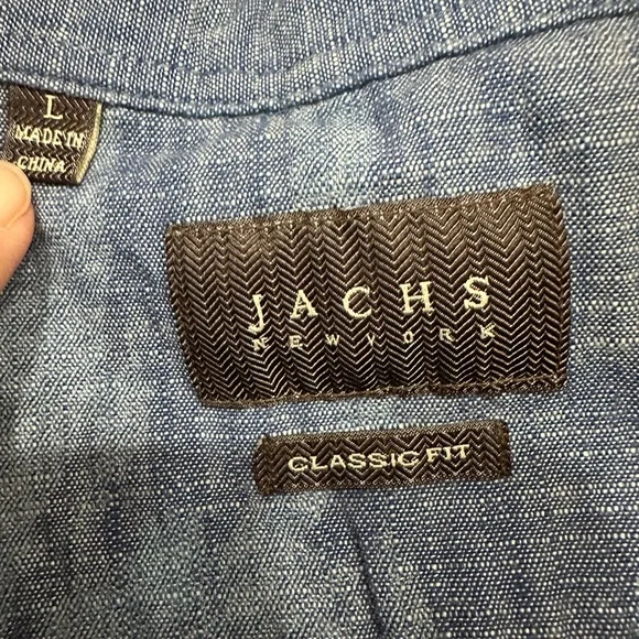 EUC Jachs New York Men's Blue Casual Button Down Shirt with tropical print - Picture 2 of 7